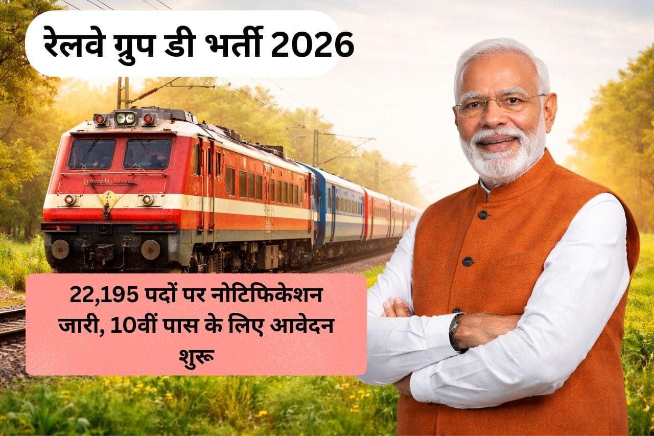 रेलवे ग्रुप डी भर्ती 2026: आरआरबी (RRB) ग्रुप डी भर्ती 2026 — 22,195 पदों पर नोटिफिकेशन जारी, 10वीं पास के लिए आवेदन शुरू, जानें पूरा सिलेबस और परीक्षा तिथि