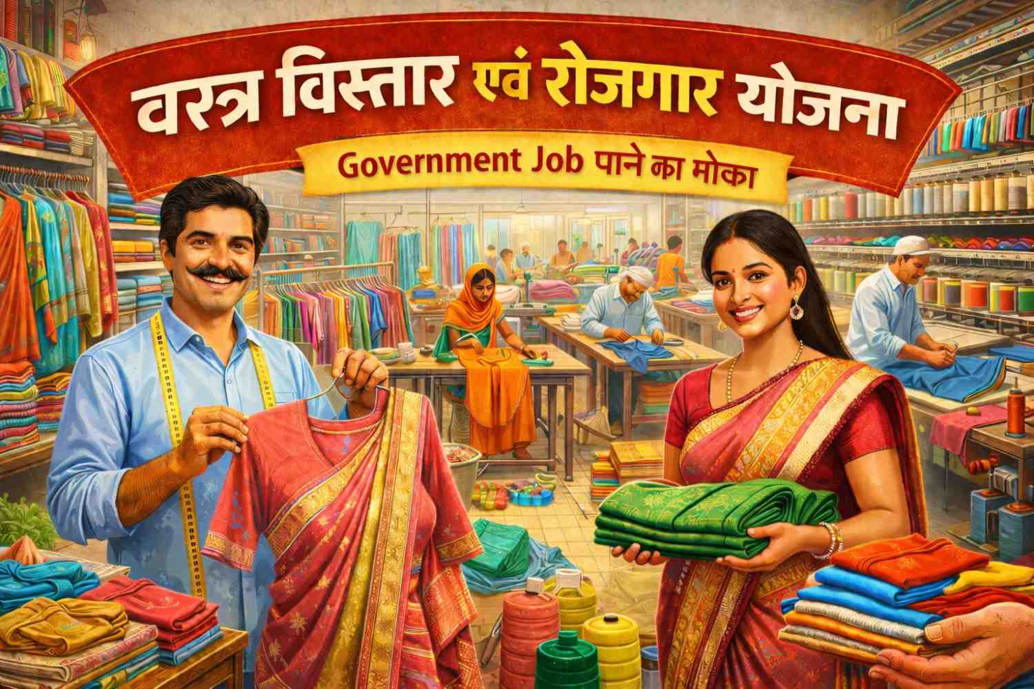 वस्त्र विस्तार एवं रोजगार योजना 2026 टेक्सटाइल सेक्टर में नौकरी पाने का सुनहरा मौका